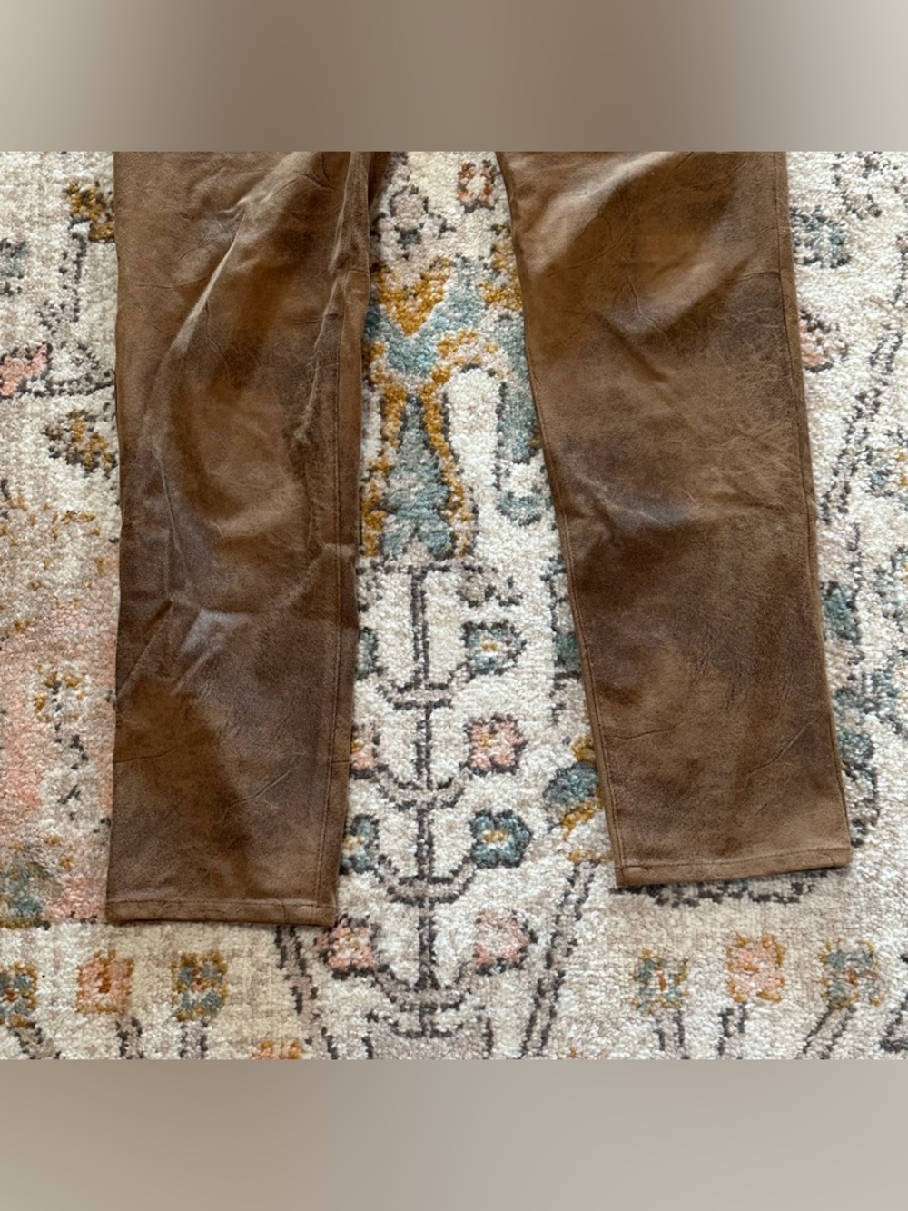 Chicos brown faux suede leather pants women’s 1.5 US 8-10 M Cowgirl festival - Picture 3 of 7